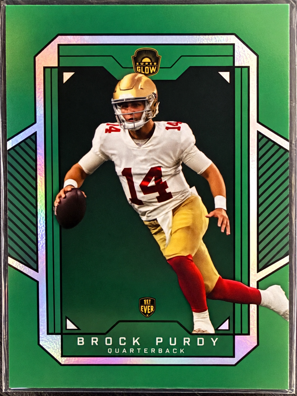 2022 Super Glow Brock Purdy 1st Ever 4A Green 1/1 Rookie Card