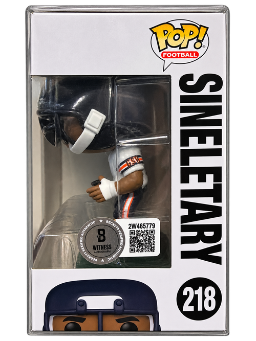 Mike Singletary Signed Chicago Bears Funko Pop #218 – Beckett Witnessed