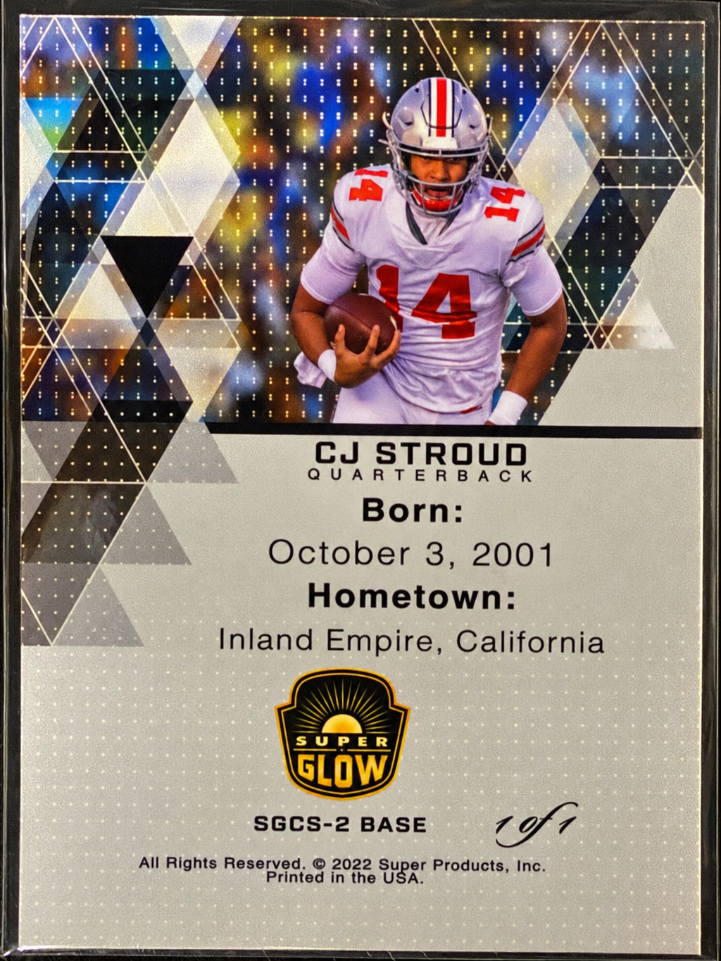 2022 Super Glow C.J. Stroud 1st Ever SGCS-2 1/1 Ohio State Pre-Rookie