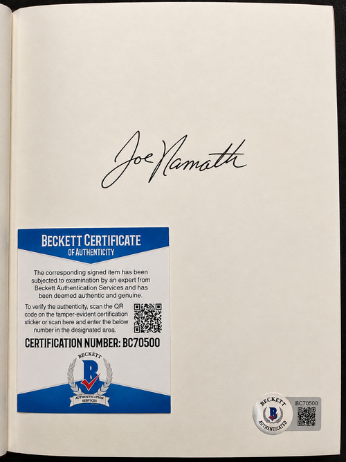 Joe Namath Signed “All the Way: My Life in Four Quarters” Hardcover – Beckett BAS