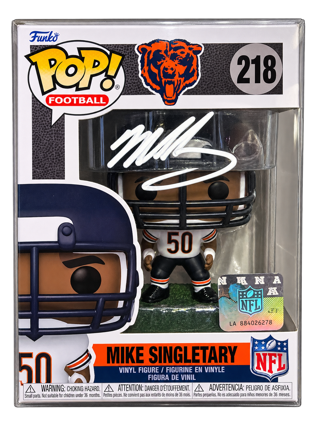 Mike Singletary Signed Chicago Bears Funko Pop #218 – Beckett Witnessed