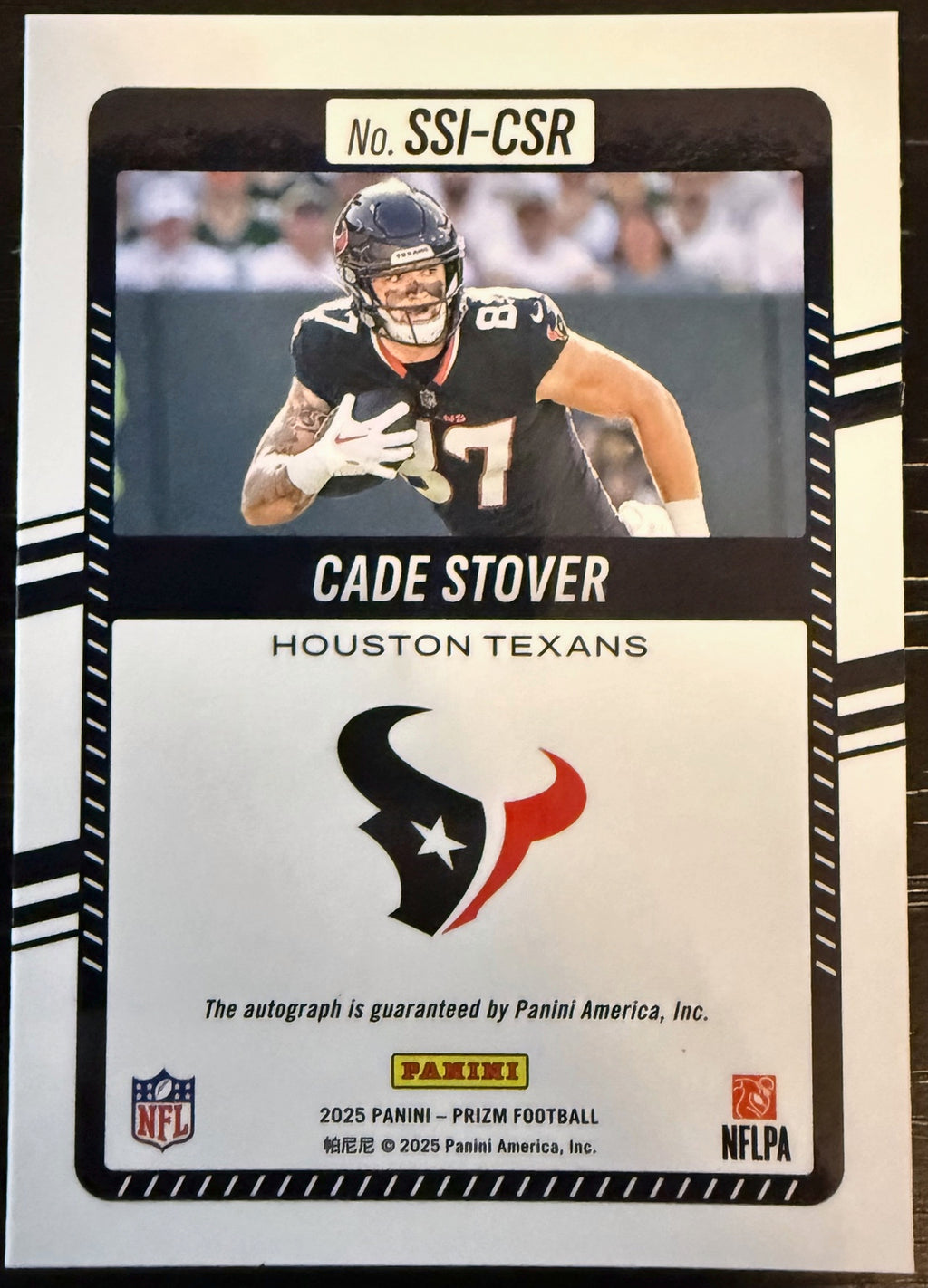 2025 Panini Prizm Cade Stover Significant Signatures Auto #SSI-CSR