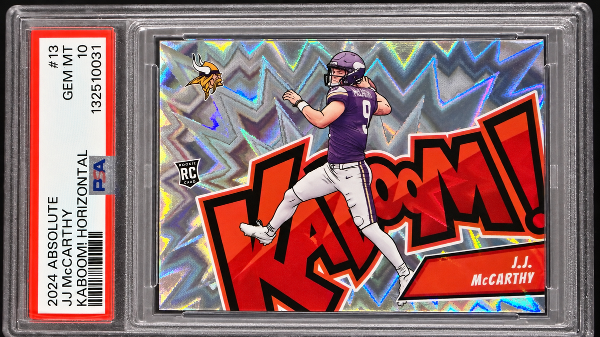 2024 Panini Absolute J.J. McCarthy Kaboom! Horizontal #13 RC PSA 10