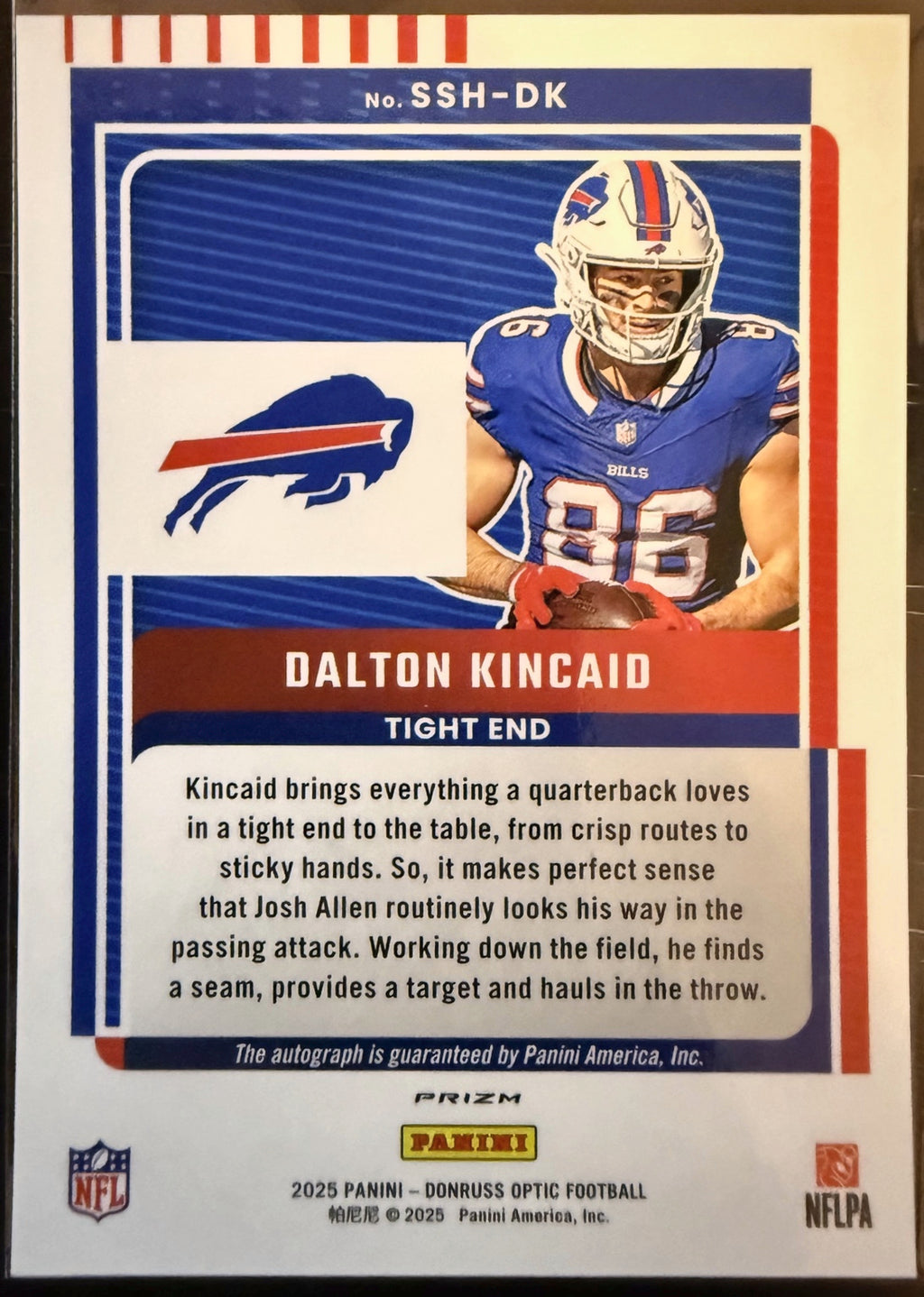 2025 Panini Donruss Optic Dalton Kincaid Signature Series Holo Auto #SSH-DK