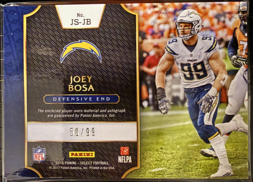 2016 Panini Select Joey Bosa Jumbo Rookie Signature Swatches Autograph #JS-JB – 50/99