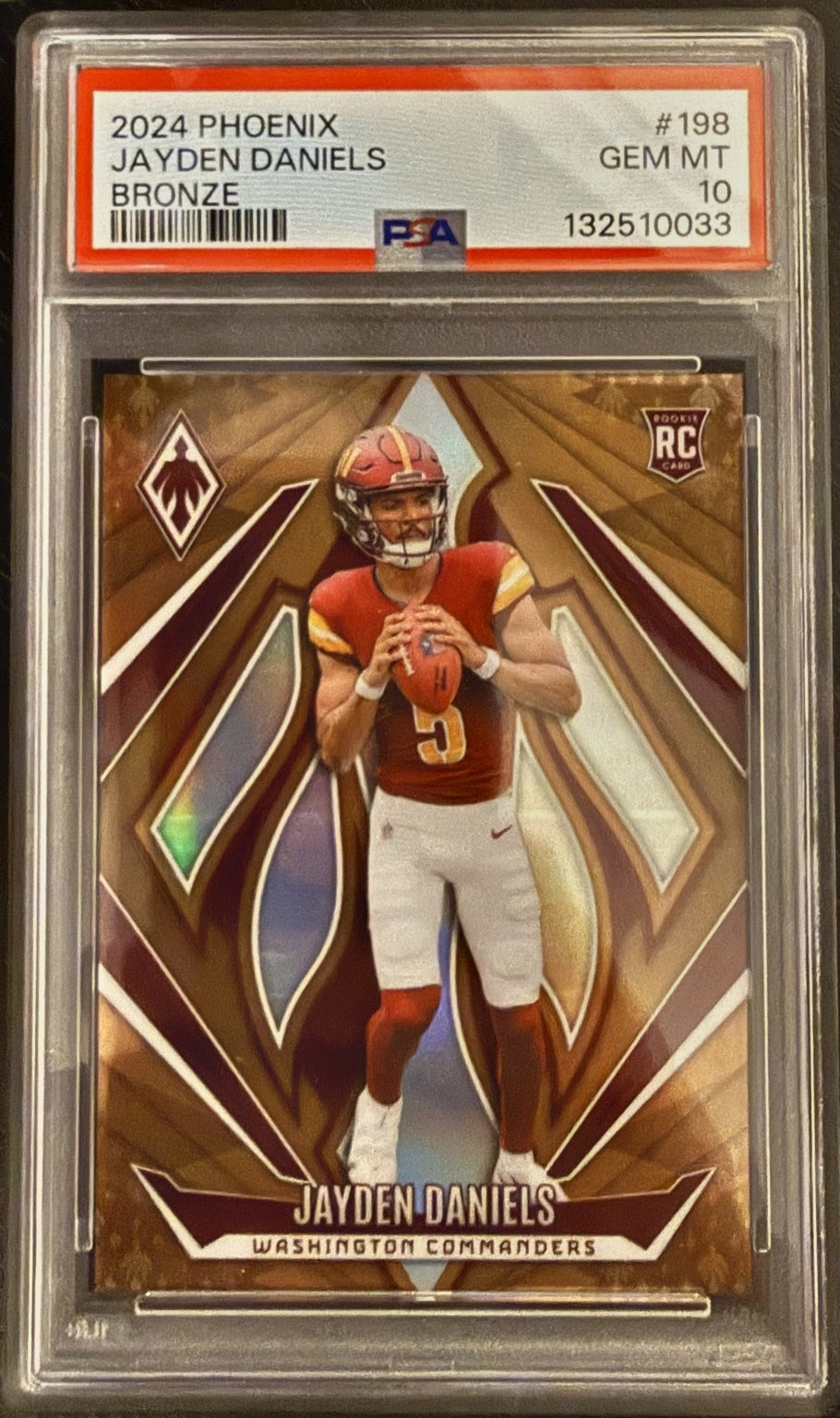 2024 Panini Phoenix Jayden Daniels Bronze /75 RC #198 PSA 10