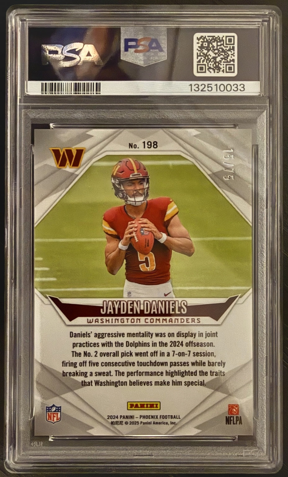2024 Panini Phoenix Jayden Daniels Bronze /75 RC #198 PSA 10