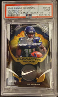 2019 Panini Elements DK Metcalf Radioactive Rookie Materials Black 1/1 PSA 9