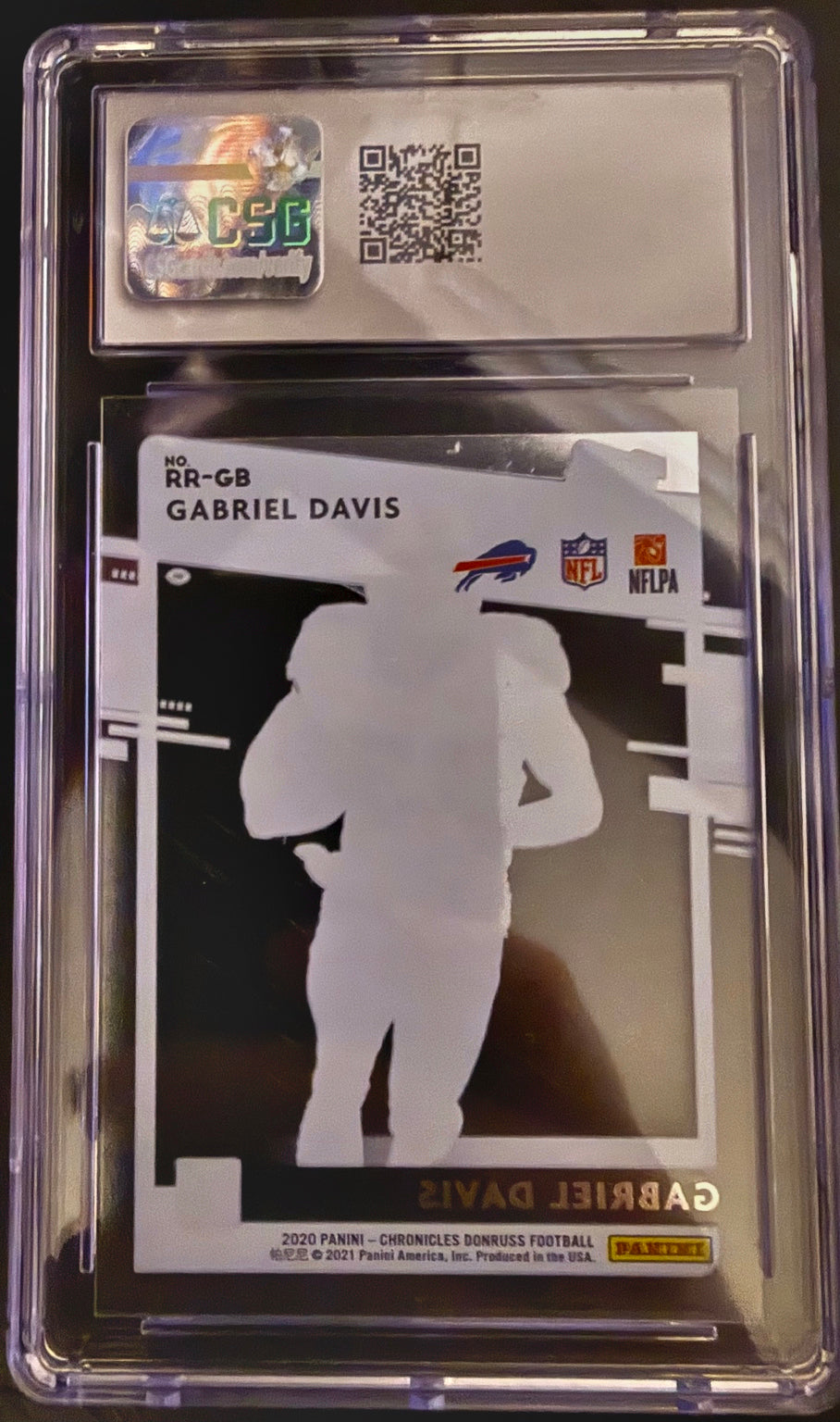 2020 Panini Chronicles Gabriel Davis Clearly Donruss Red /199 RC CSG 9 Mint