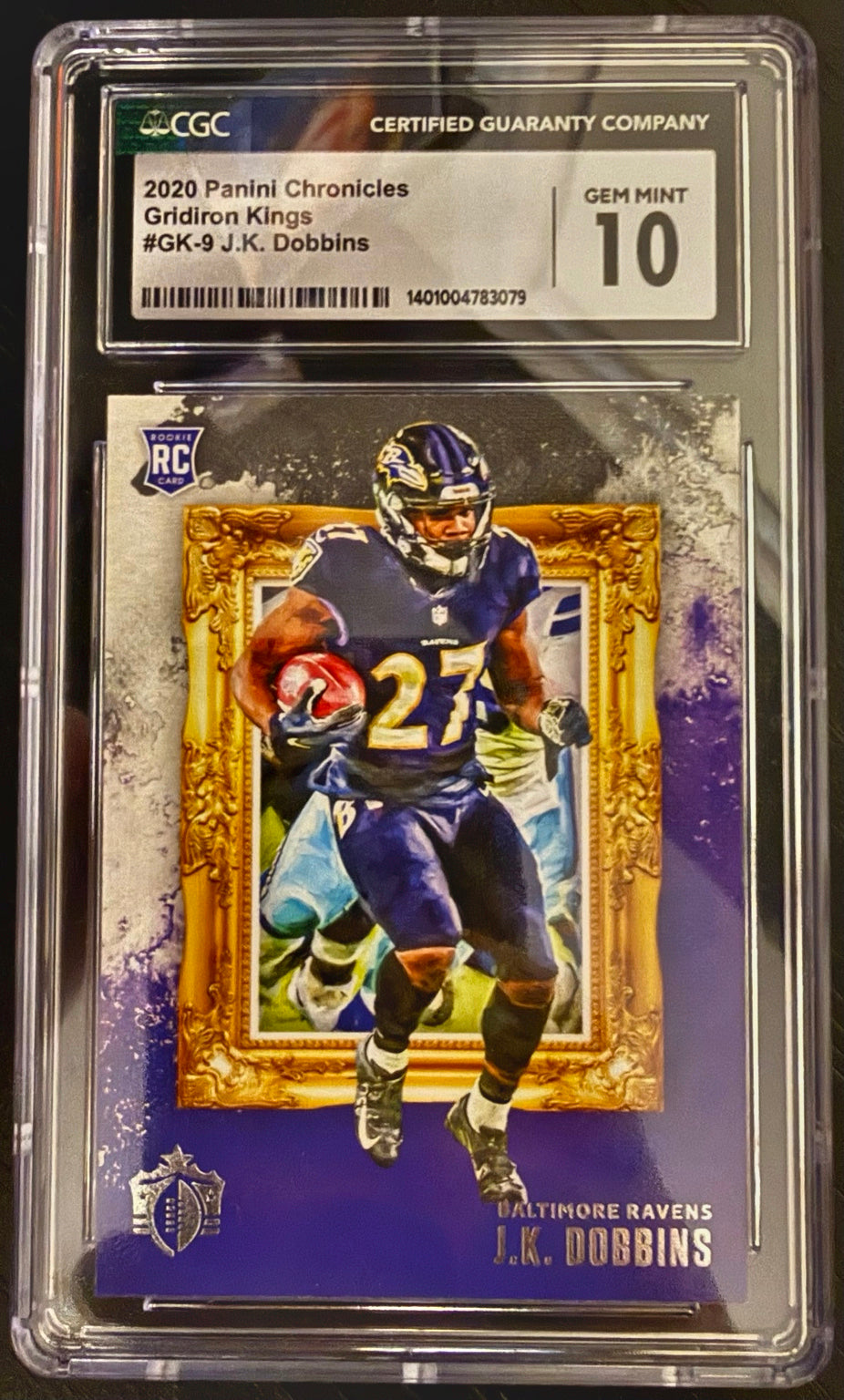 2020 Panini Chronicles J.K. Dobbins Gridiron Kings Rookie #GK-9 CGC 10 Gem Mint