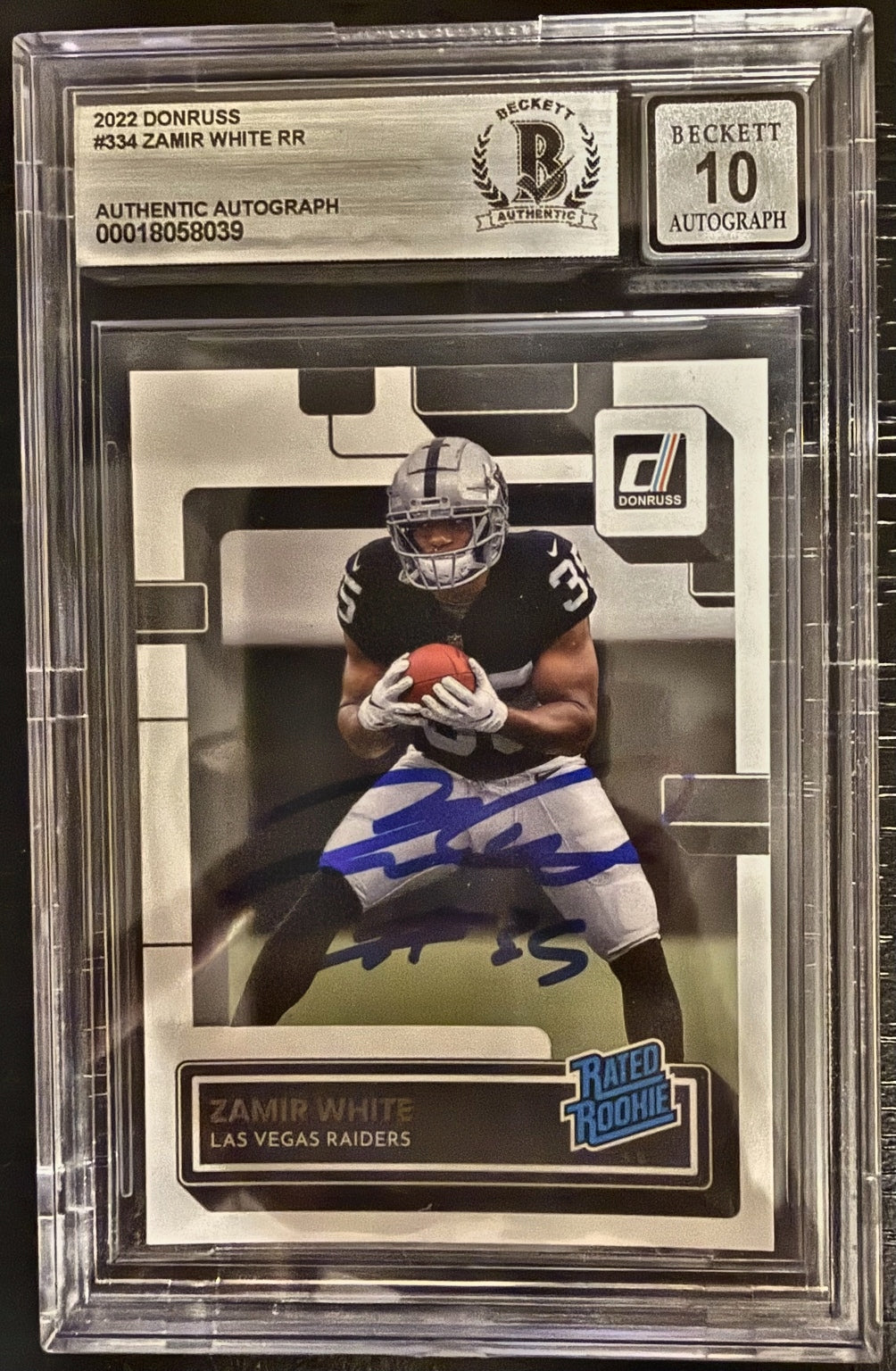 2022 Donruss Zamir White Rated Rookie #334 BAS Authentic Auto 10