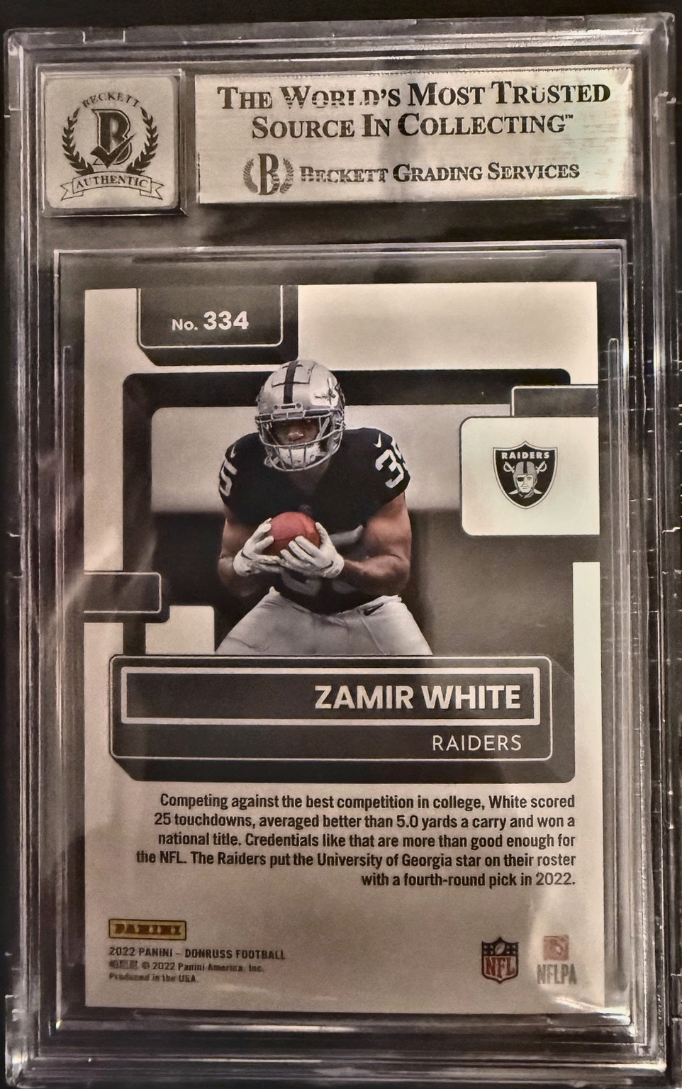 2022 Donruss Zamir White Rated Rookie #334 BAS Authentic Auto 10
