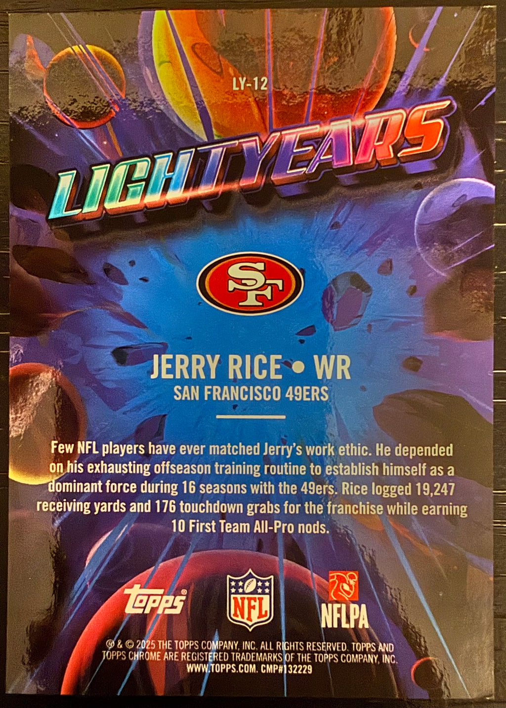 2025 Topps Cosmic Chrome Jerry Rice Light Years #LY-12 SP Case Hit 49ers