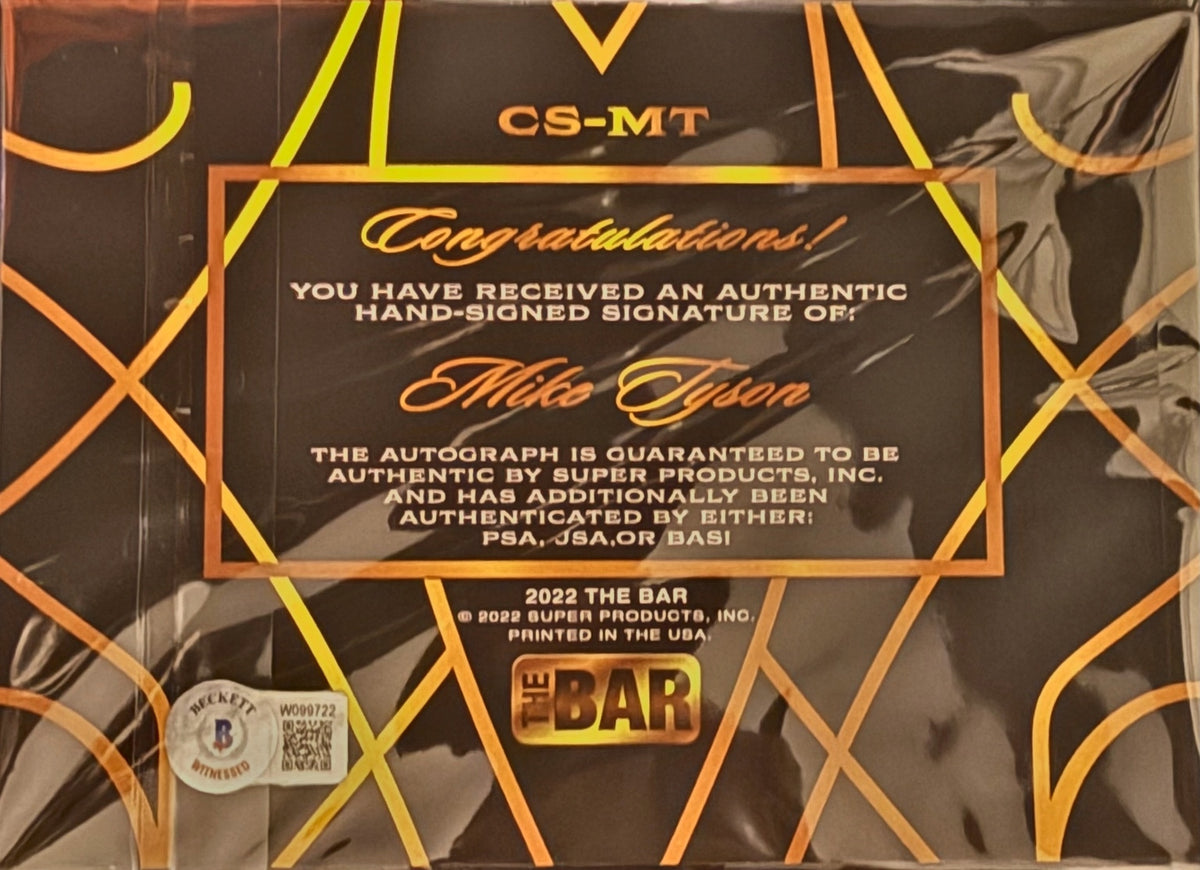 2022 The Bar Mike Tyson Pixel Art Cut Signature #CS-MT BAS Witnessed