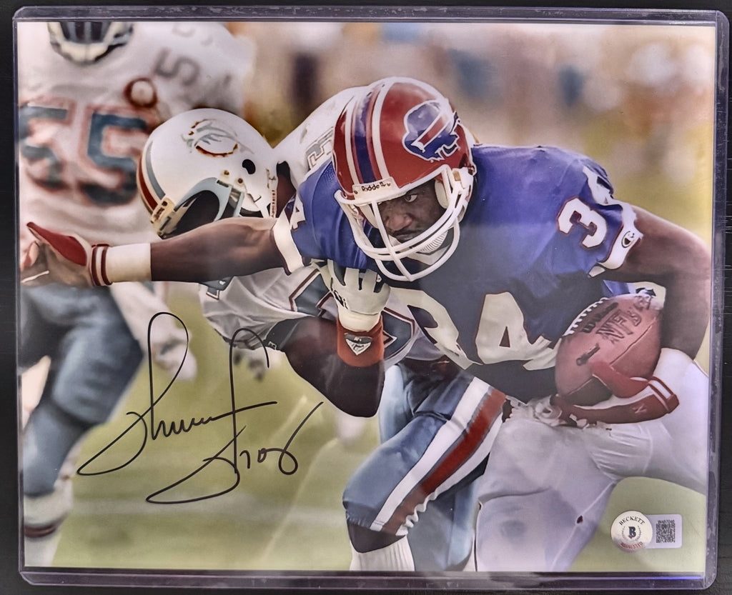 Thurman Thomas Buffalo Bills Signed 8.5x11 Photo Beckett Authenticated