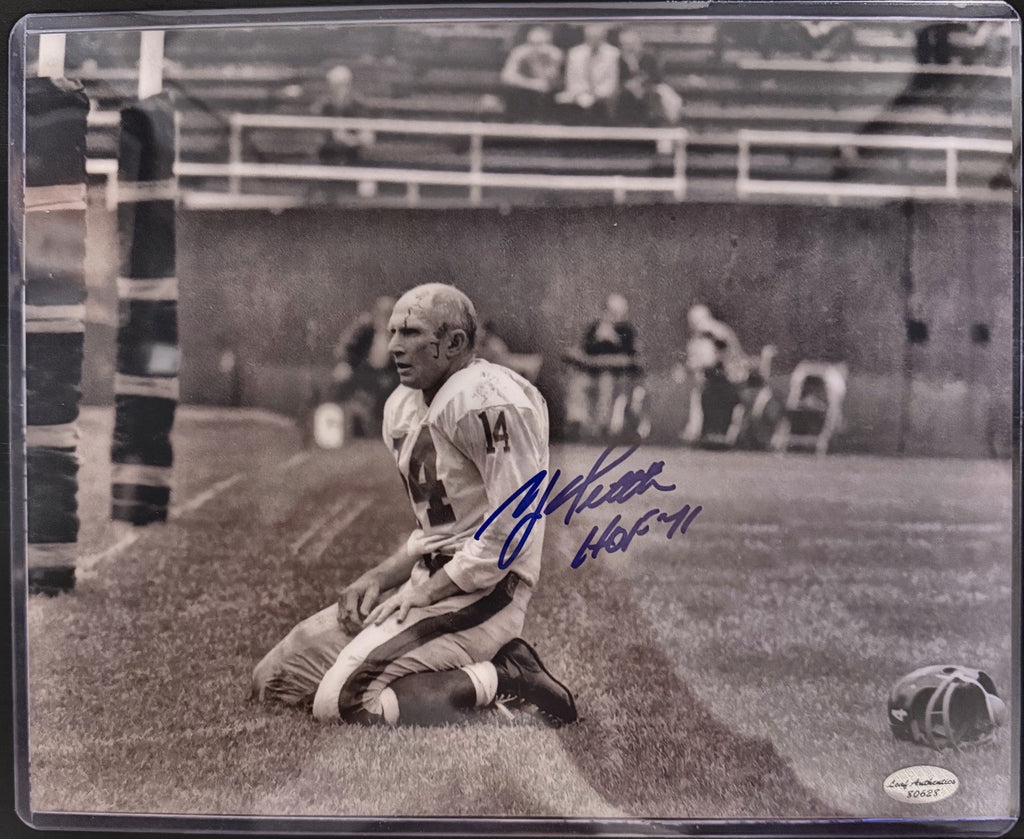 Y.A. Tittle Signed New York Giants 8.5x11 Photo – Leaf Authenticated